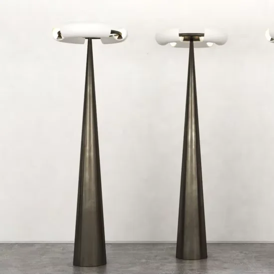 Современная дизайнерская простая твердая латунная белая Гипсовая Штукатурка абажур подставка для светильника напольный светильник