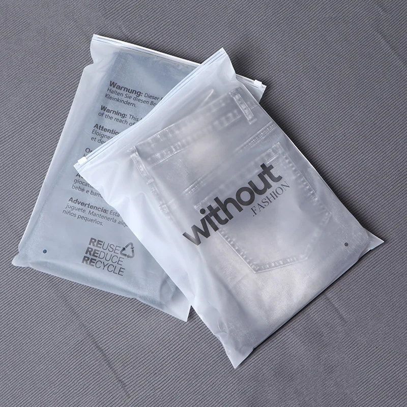 
Custom Matte Print Pe Zipper lock Poly Zipper Lock Frosted Plastic Packaging Bag For Clothes 