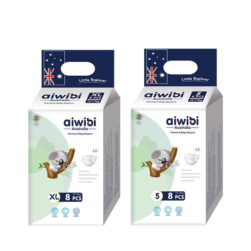 AIWIBI Baby Diapers/Nappies Disposable a Grade Quality Nappies Made in China Free Samples Available for NB Size Children