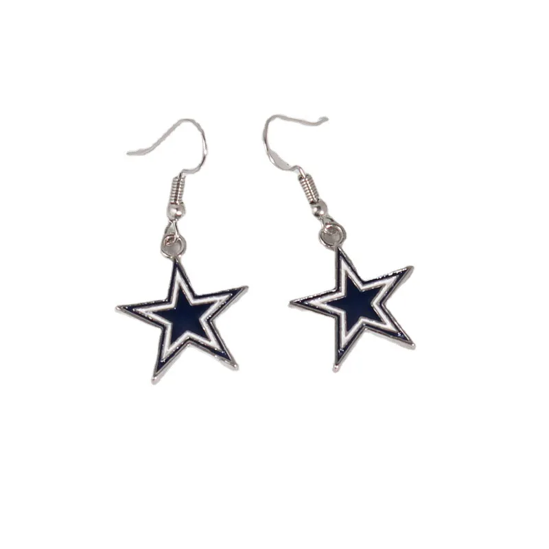 NFL Earrings 32 Team Earrings European American Football Shaped Earrings Chain Lightning Cowboys Chiefs Pirates Steelers