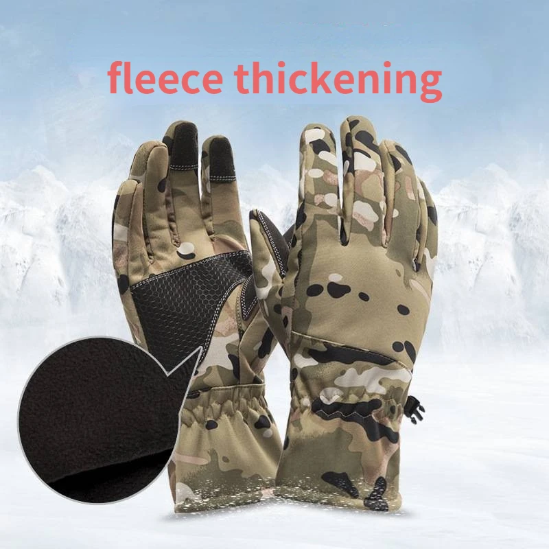 Waterproof Touch Screen Winter Working Fishing Skiing Running Hiking Camping Cold Protection Mitten Gloves  for Outdoor Sport .