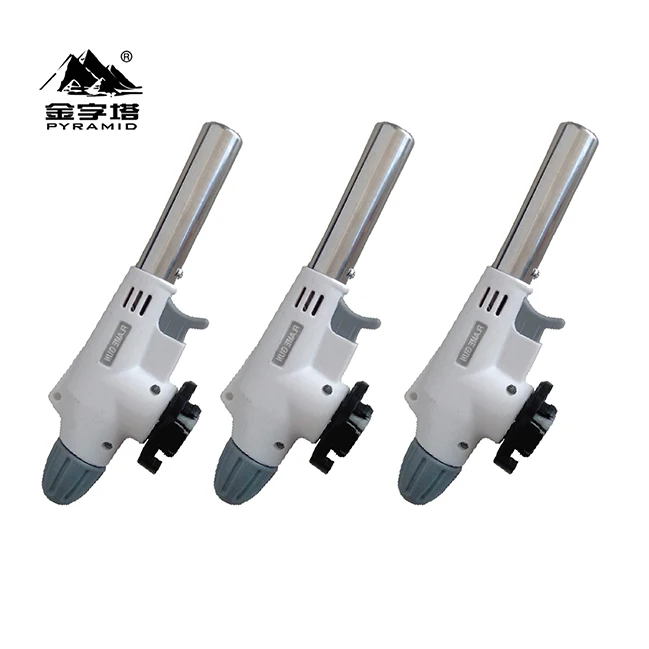 Custom design factory direct kitchen windproof cooking torch barbecue butane torch lighter