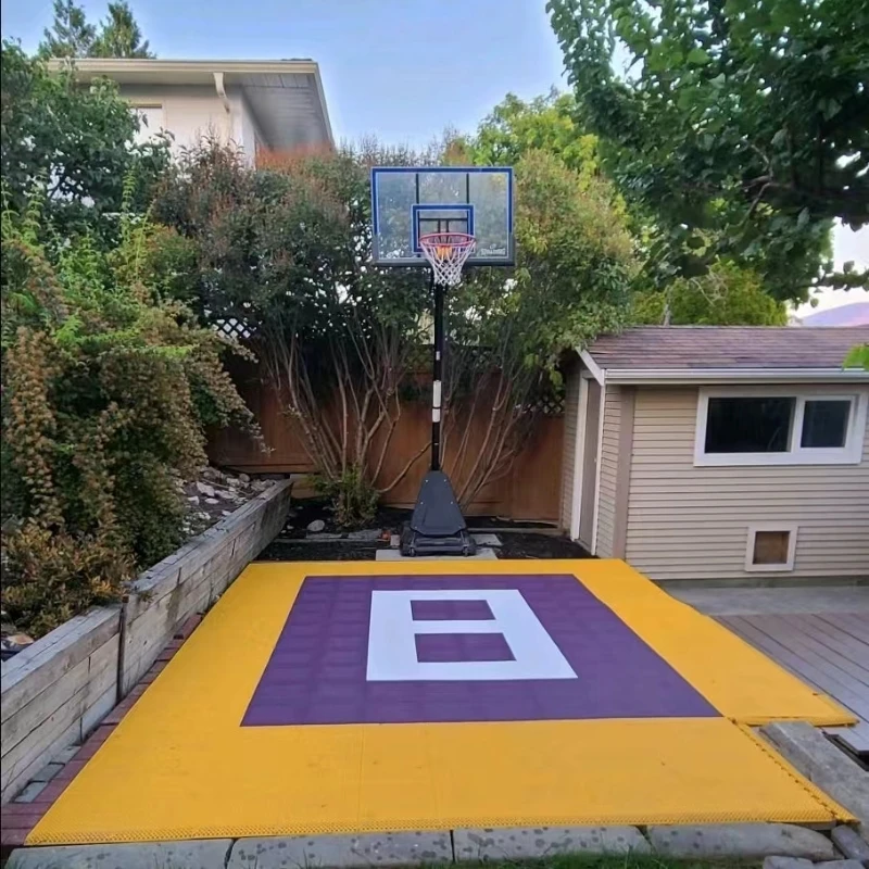 outdoor portable tpe-basketball-court tiles and PP pickleball court flooring tilesbasketball court netting10years