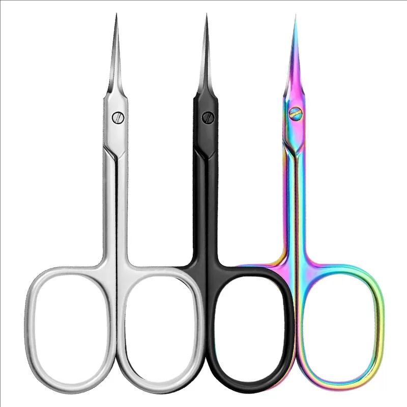 Russian Manicure Scissors Cuticle Regrowth Cut Curved Tip Nail Pedicure Grooming Professional Stainless Steel Dead Skin Remover