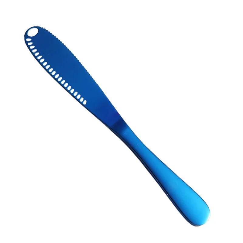 Hot Selling 7 Colors Logo Custom Butter Knife Stainless Steel Multi-functional Cheese Knife for Kitchen