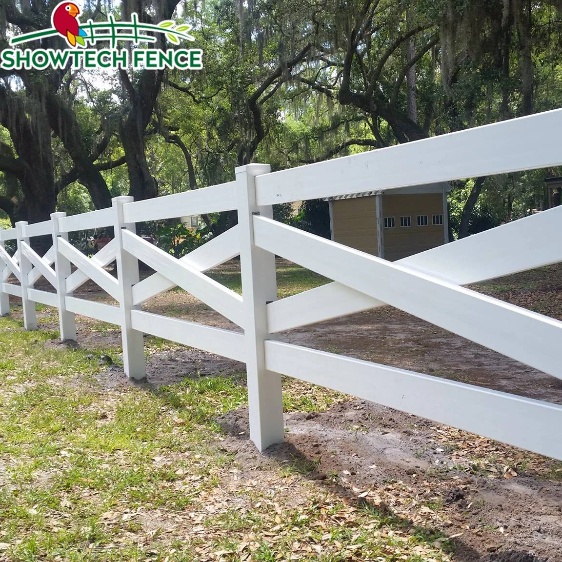 vinyl Crossbuck fence/ranch rail fence/4 rail horse fence