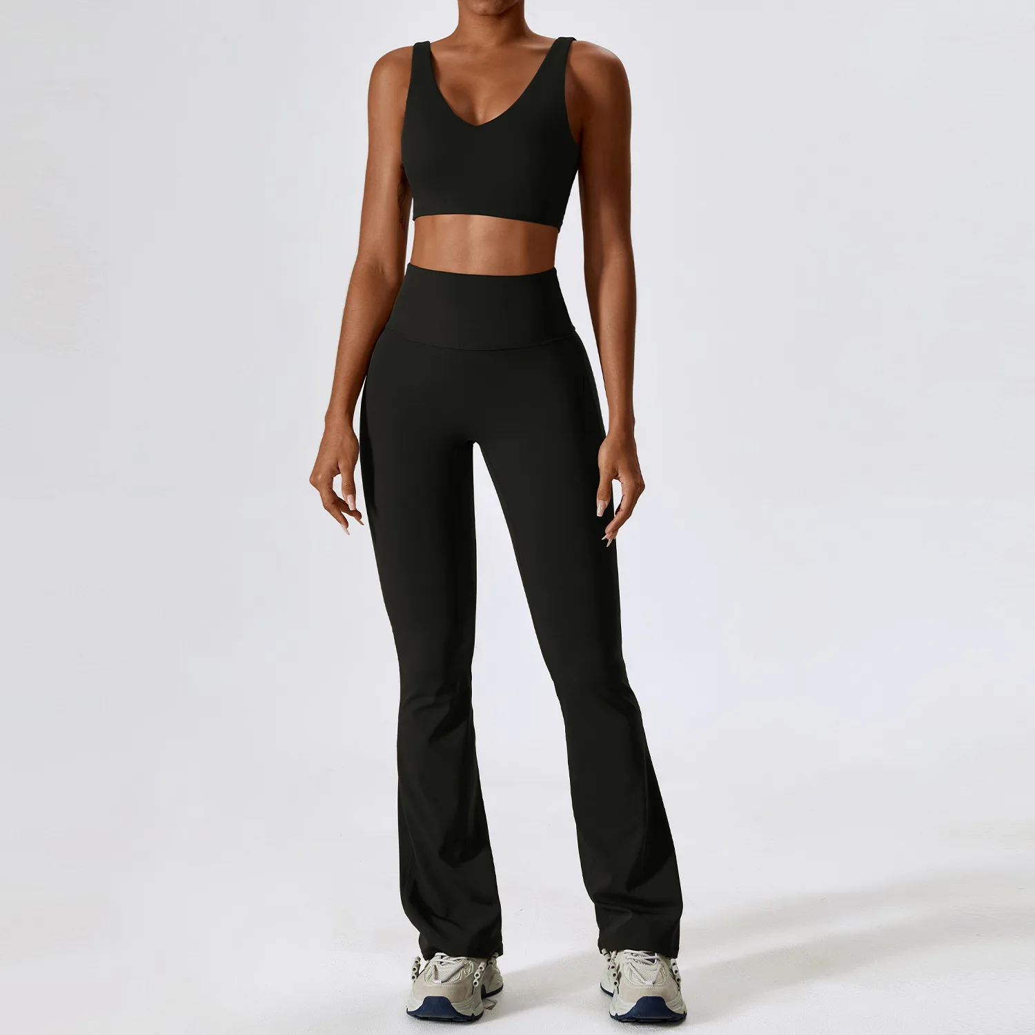 2024 New Design Wholesale Custom High Quality Recycled Long Sleeve 2 Piece Yoga Set Plus Size Gym Fitness Sets For Women
