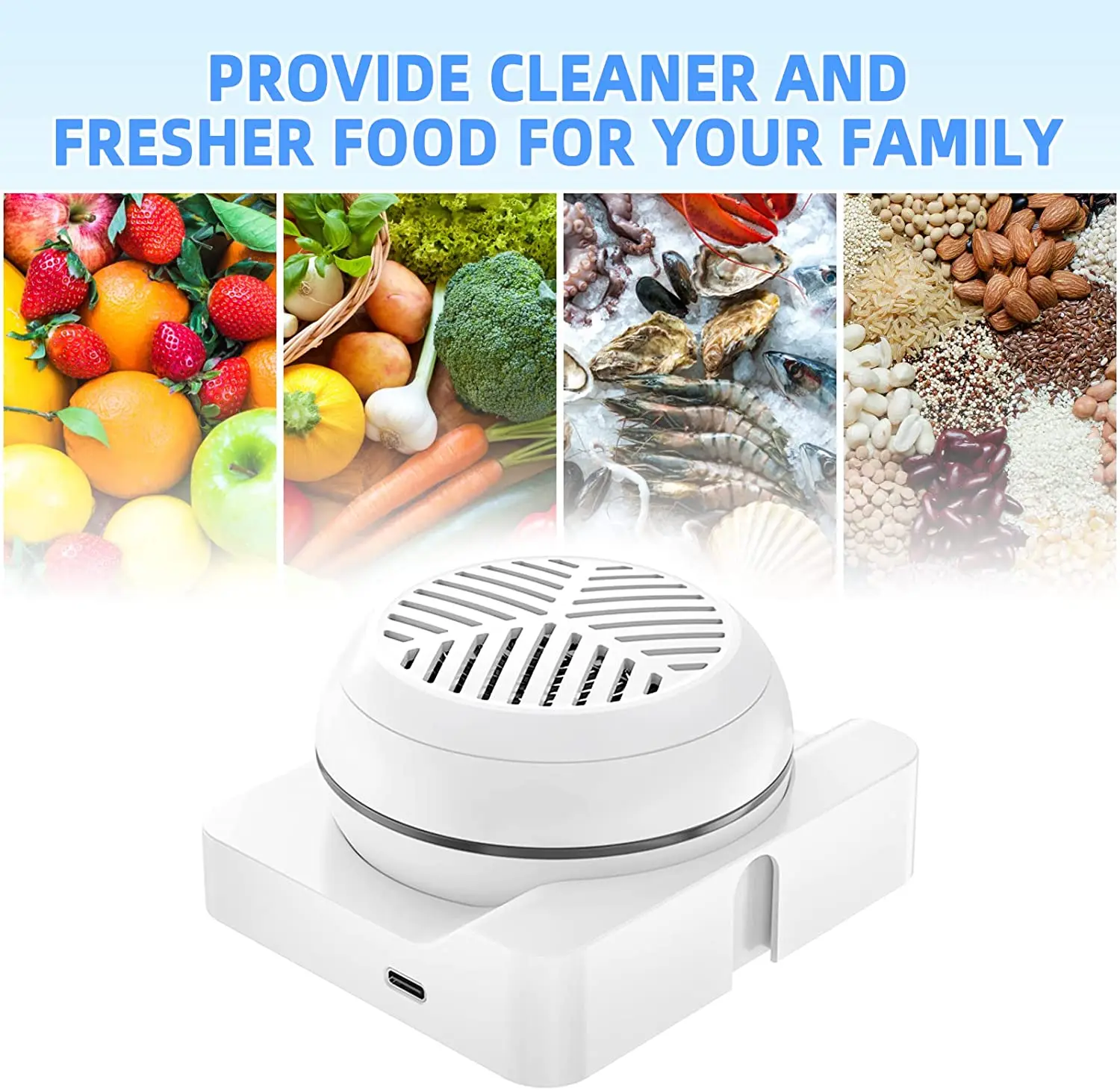 Портативное устройство для очистки фруктов глубоко очищает свежую продукцию Беспроводная капсула для фруктов и овощей стиральная машина