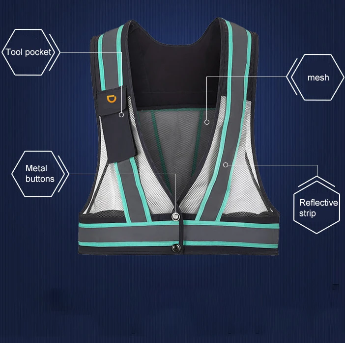 Защитный светоотражающий жилет для женщин высококачественный с полосками высокой видимости строительства