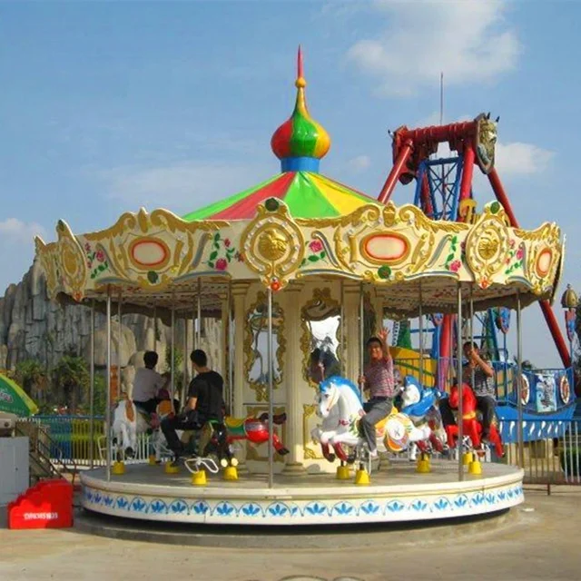 Best quality 16-seat luxury horse outdoor design kids amusement park horses carousel for fun theme park