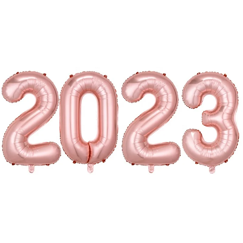 4 шт. 40-дюймовые 2024 фольгированные шары с цифрами 2023 новым