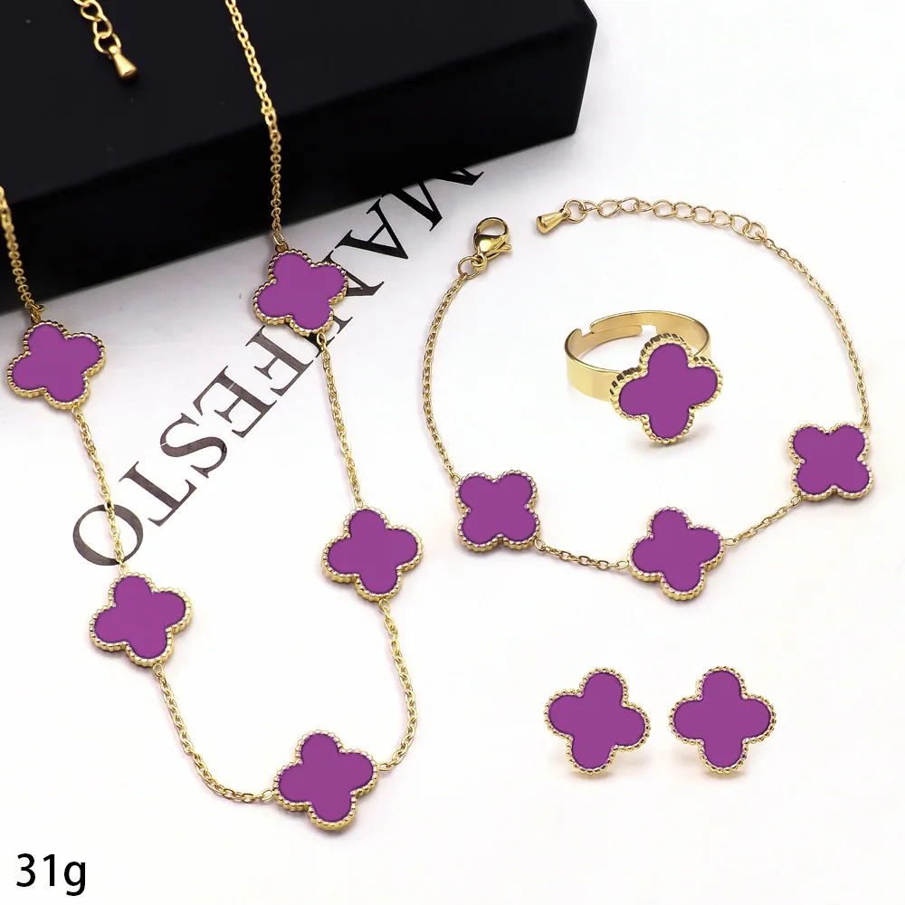 Jewelry Sets Bracelet Vana Fine Four Leaf Clover Jewelry 925 Sterling Silver Charm Bangle Silver 925 Bracelets S925 Clover