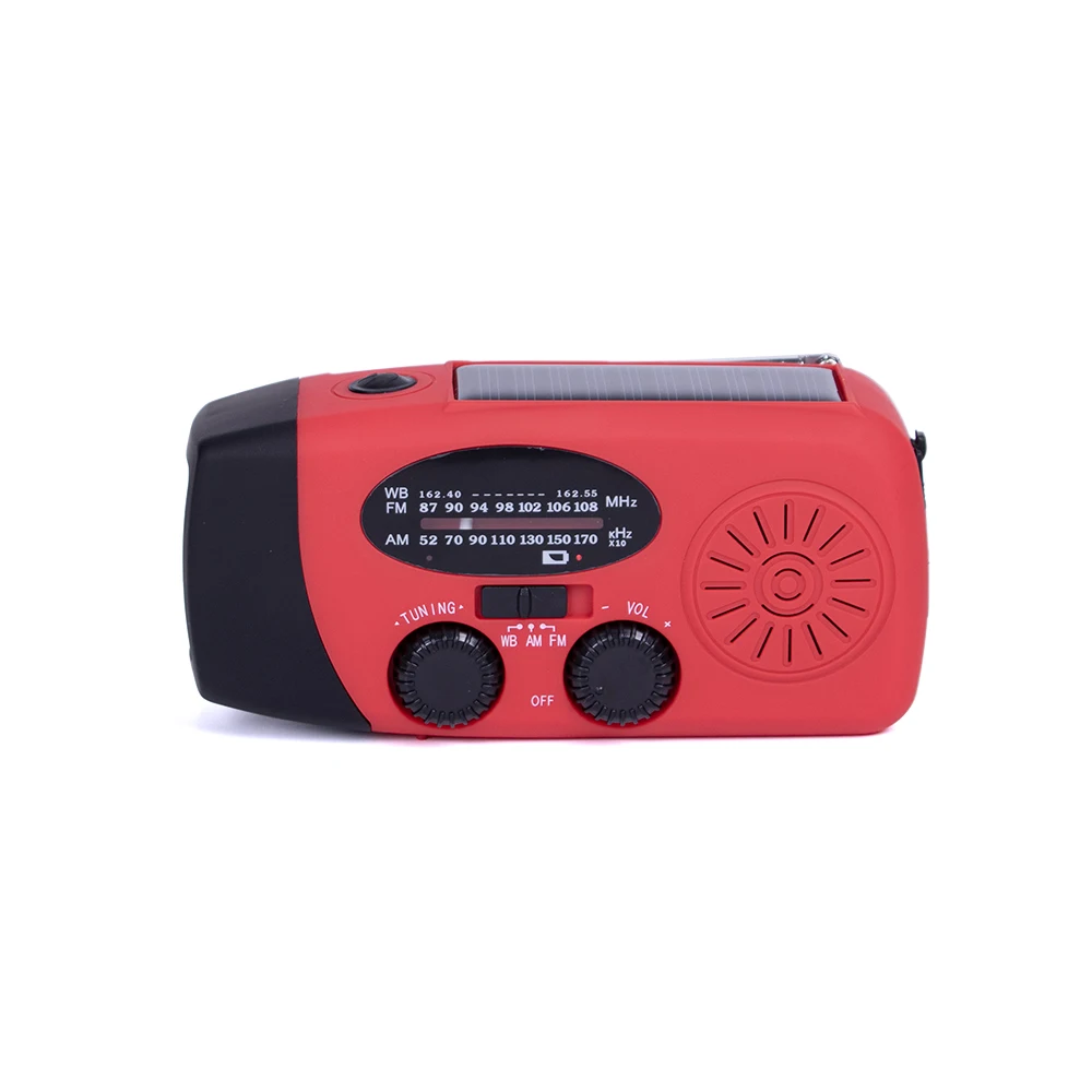 Solar Emergency Weather Radio Kit with LED Flashlight Rechargeable Battery Hand Crank Emergency Solar Powered Radio AM FM Radio