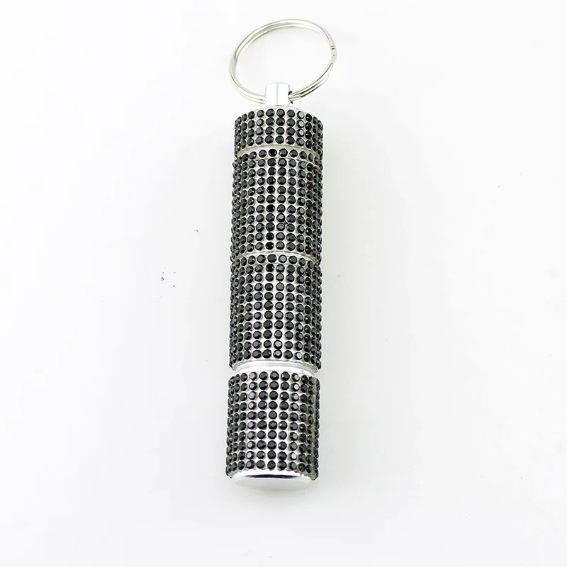 Diamond Travel Pill Organizer  Bling Small Key Chain  Pill Case Portable Medicine Pill Holder Box Keychains For Women