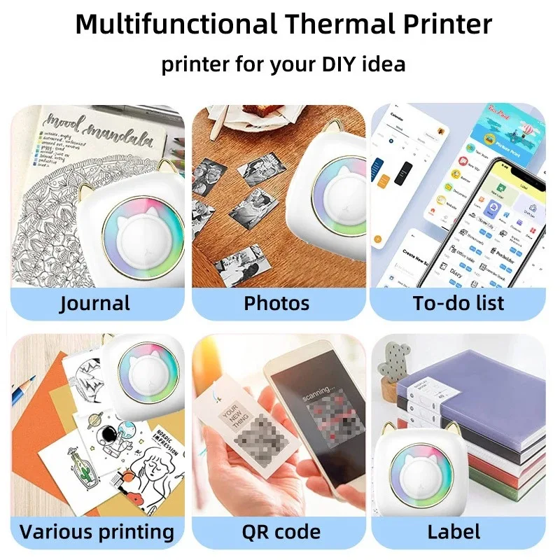 China Factory mini Handheld Machine Paper Roll Digital Label Thermal mini Printer Photo Printing