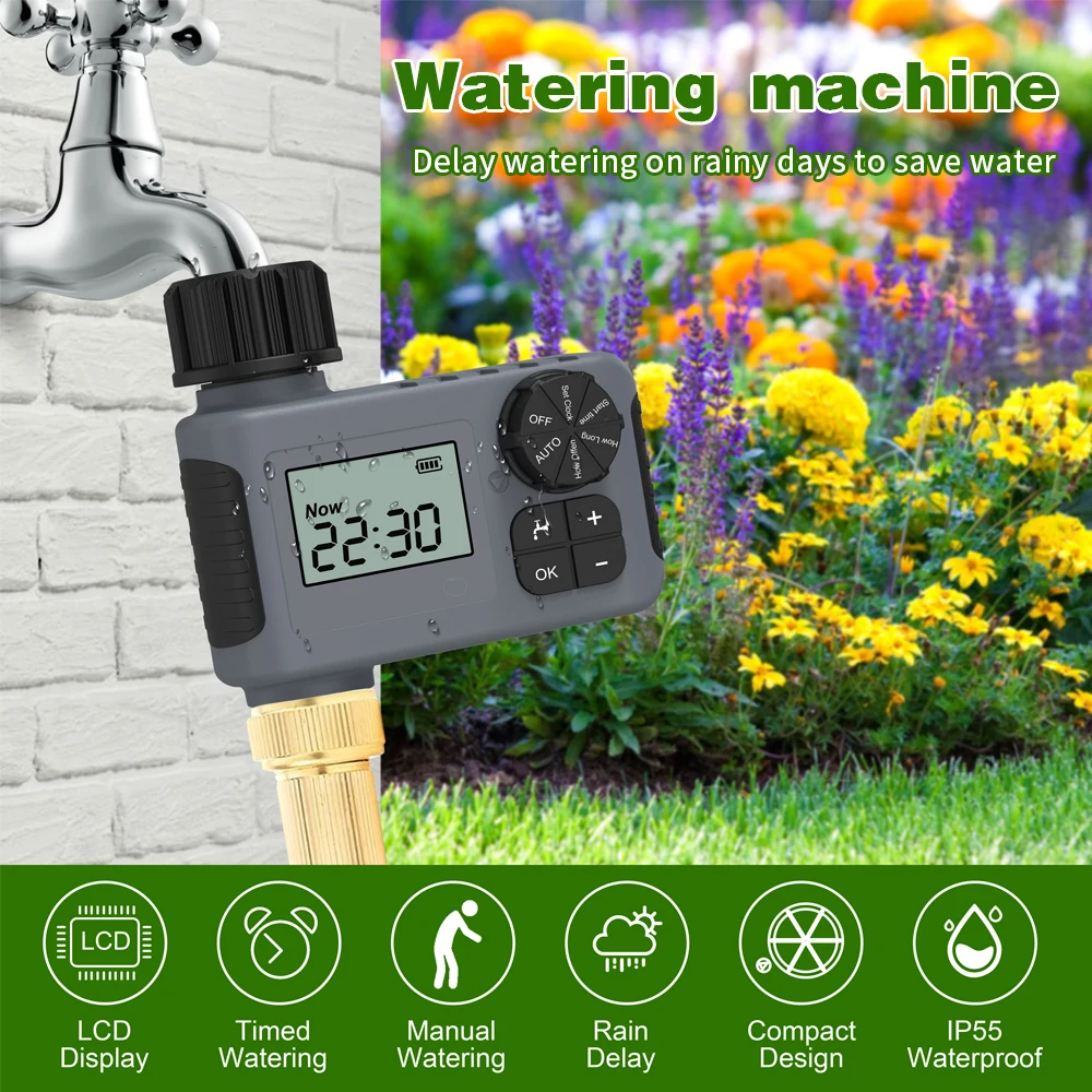 New Arrivals SGW05 Waterproof Large screen Garden Timing Irrigation Remote Automatic Watering Device