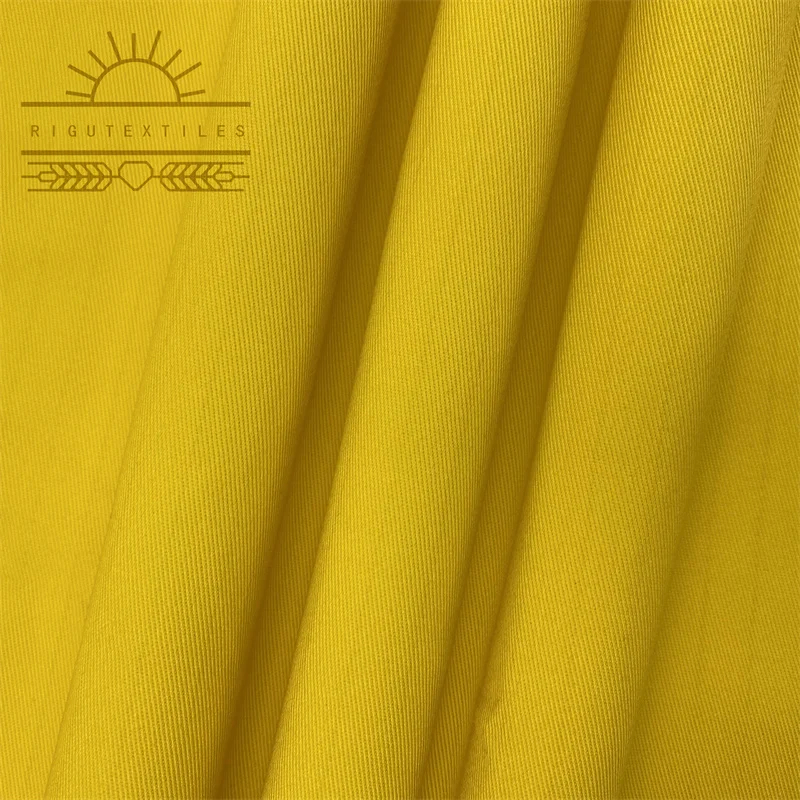 RIGU Textiles Cvc Tc Plain Dyed 2/1 Twill Cotton Twill Stretch Chino Fabric For School Uniform Boy