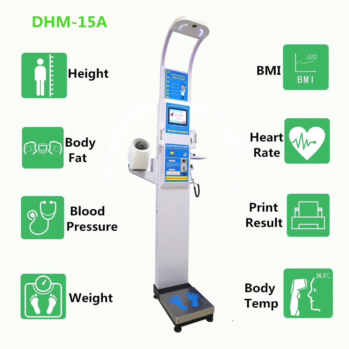 ultrasonic body height weight fat scale machine industry weight scale indicator big screen display