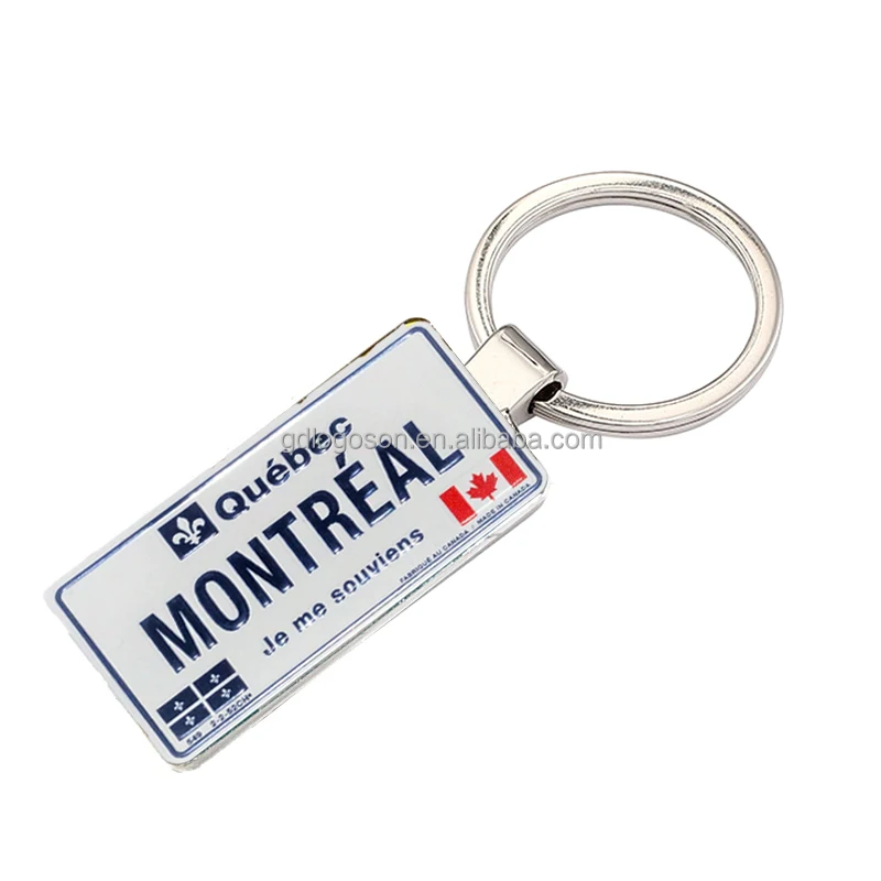 Zinc Alloy Canada Quebec Key Chain Mini License Plate Montreal Souvenir Keyring Keychains for Gift Shops