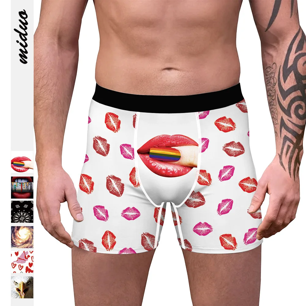 Оптовая продажа, модные мужские компрессионные трусы-боксеры с индивидуальным принтом