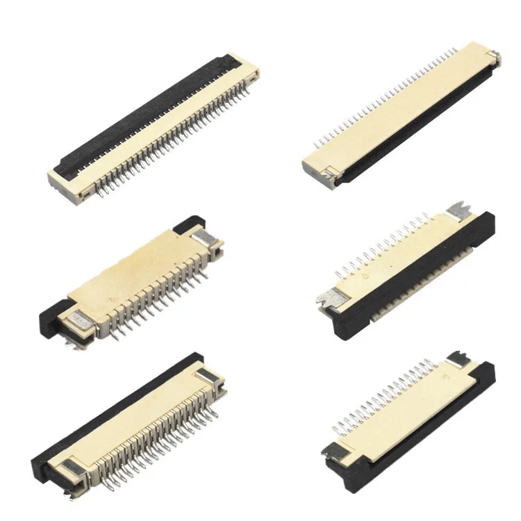 0.3mm 0.5mm 0.8mm 1mm 1.25mm 2.54mm pitch ffc fpc connector 6 12 15 20 24 26 30 37 39 40 51 60 pin zif smt fpc/ffc connector
