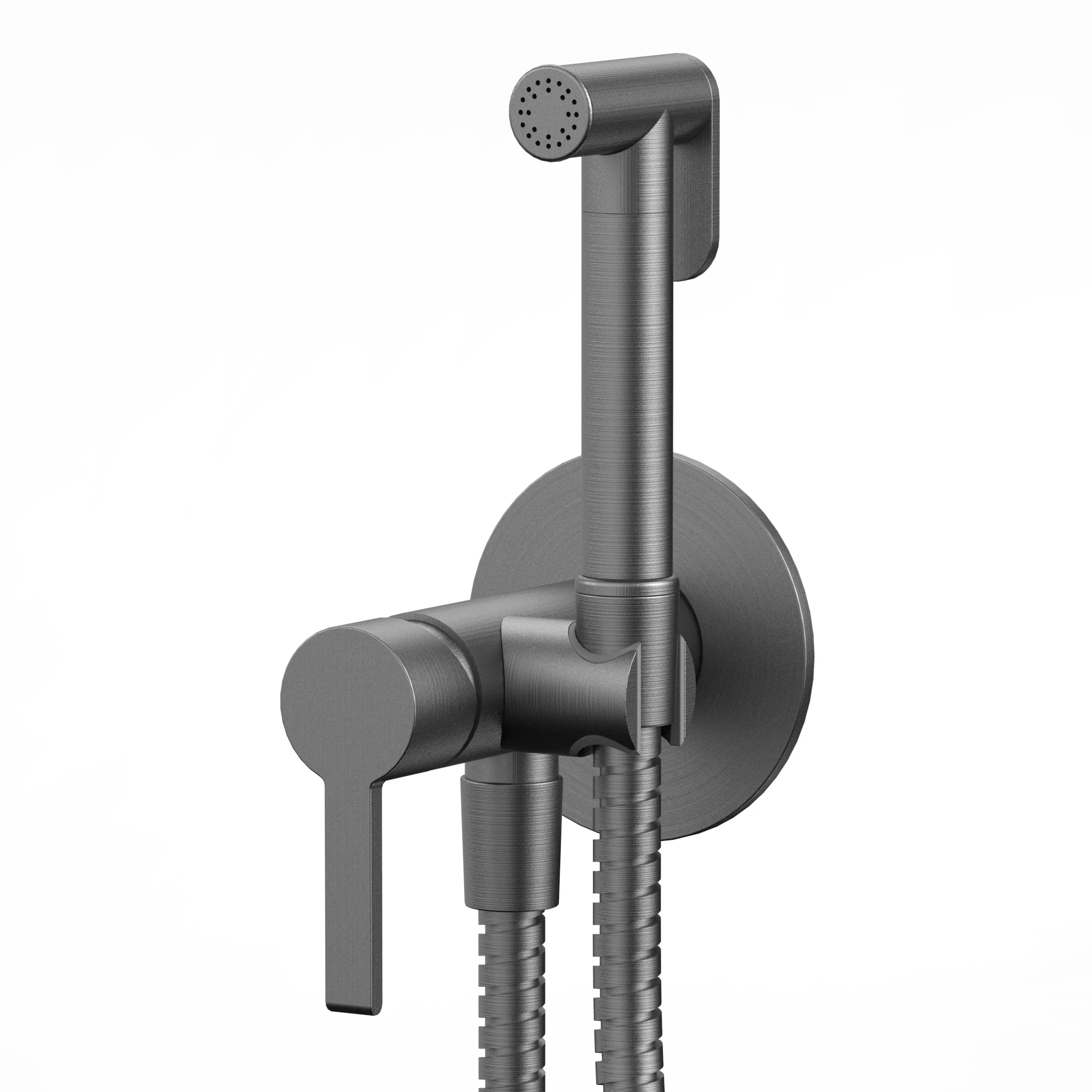 Wall Mounted Concealed douche Brushed Rose Gold Woman toilet Bidet hot and cold water Faucet Set