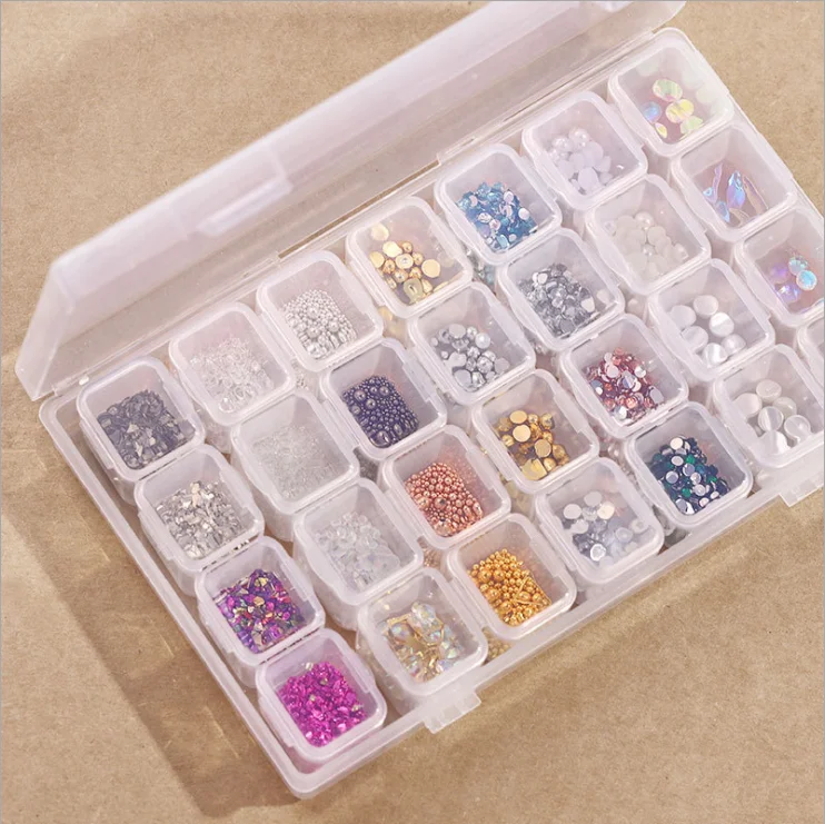 Wholesale 8 Design 28 Grids/Sets Pearl Rivet Steel Bead Shell Rod Gold Silver Foil Nail Jewelry For Nail Art Rhinestone
