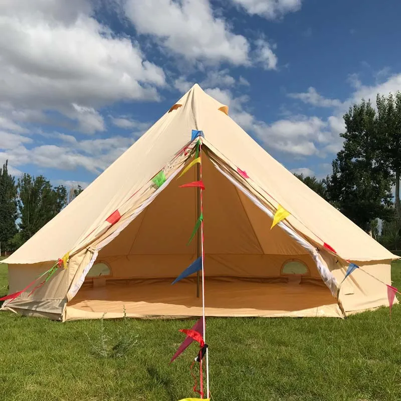 Роскошный хлопковый брезентовый тент с колокольчиком, 5 человек, 4 м