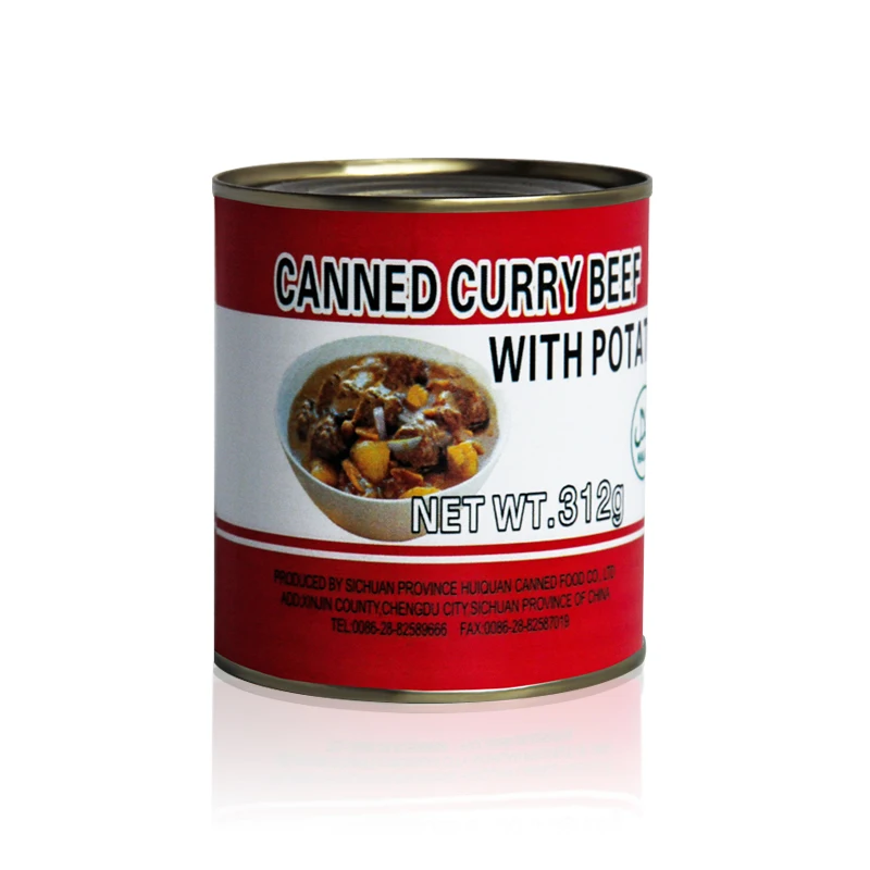 Customizable 312g Canned Curry beef Meat Luncheon Meat Can foods