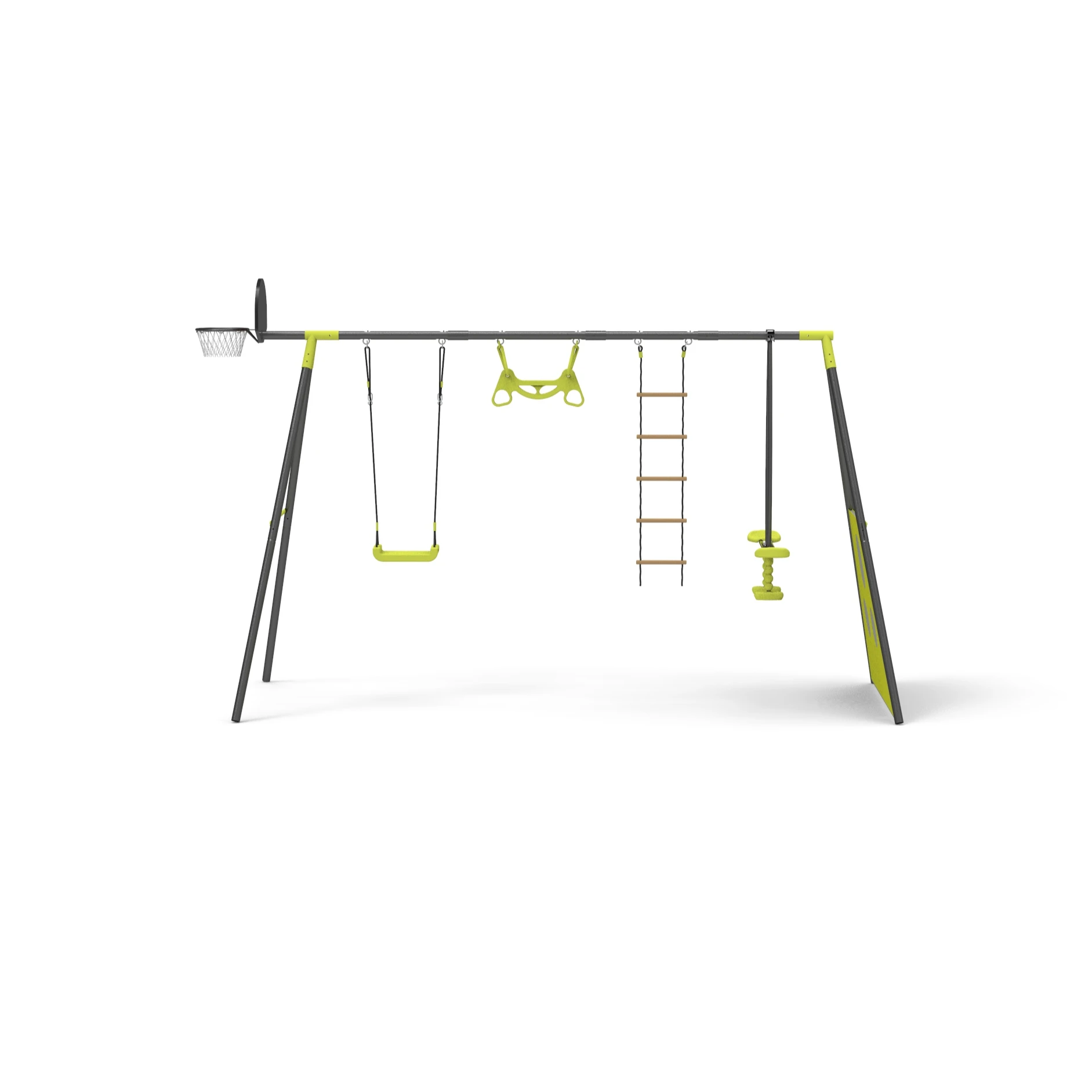 XIUNANXNS037 2.2M Big outdoor playground mental patio swings toy swing set playground  with BasketBall Backboard