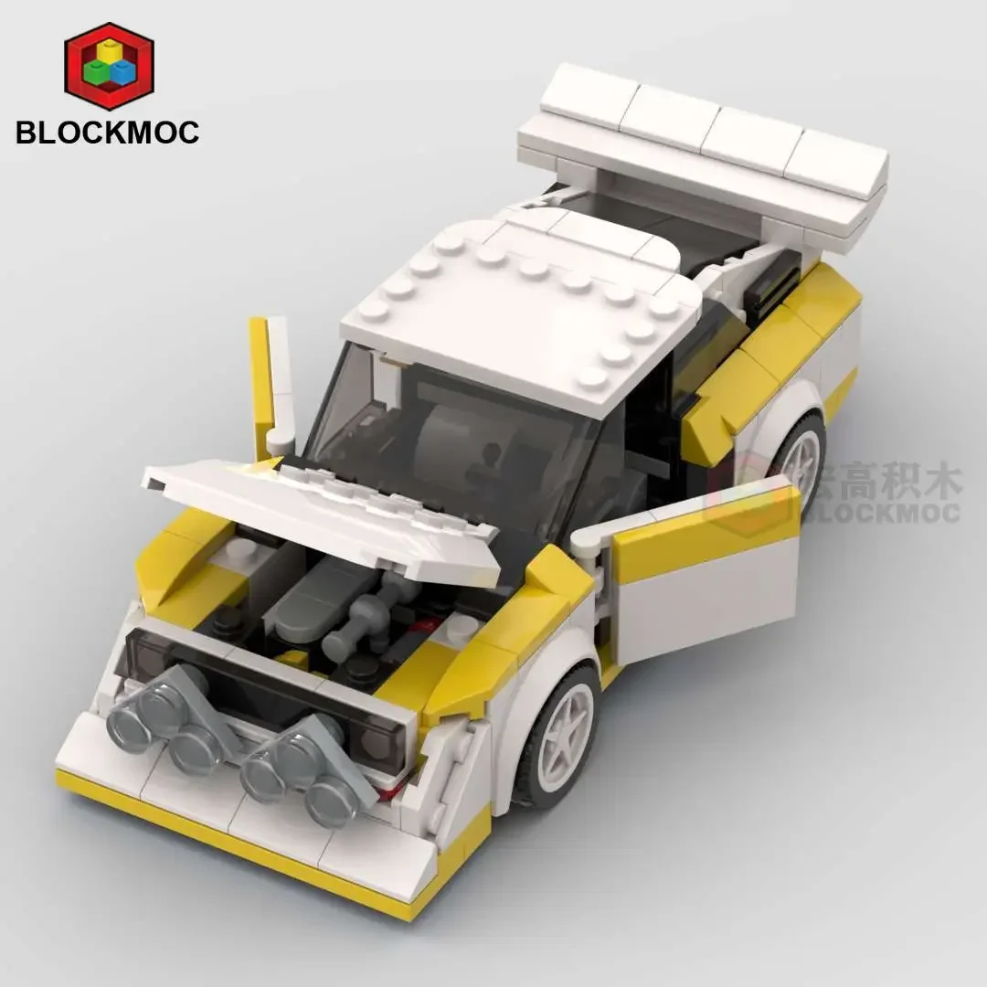 MOC Brick Audied Quattro S1 Racing Sports Car Vehicle Speed Champion Racer Building Blocks Technology Cars Garage Toy for Boys