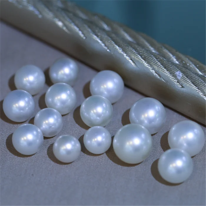 3-10mm 3A AAA grade half drilled full perfect round river cultured fresh water real natural white freshwater loose pearl no hole