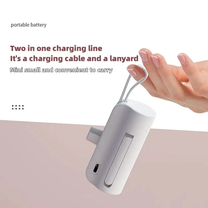 Capsule Portable Round Mini 5000 mah Power Bank Small Charger Connectable USB and Modern Travel Adapter for iphone 6s and ipad 2