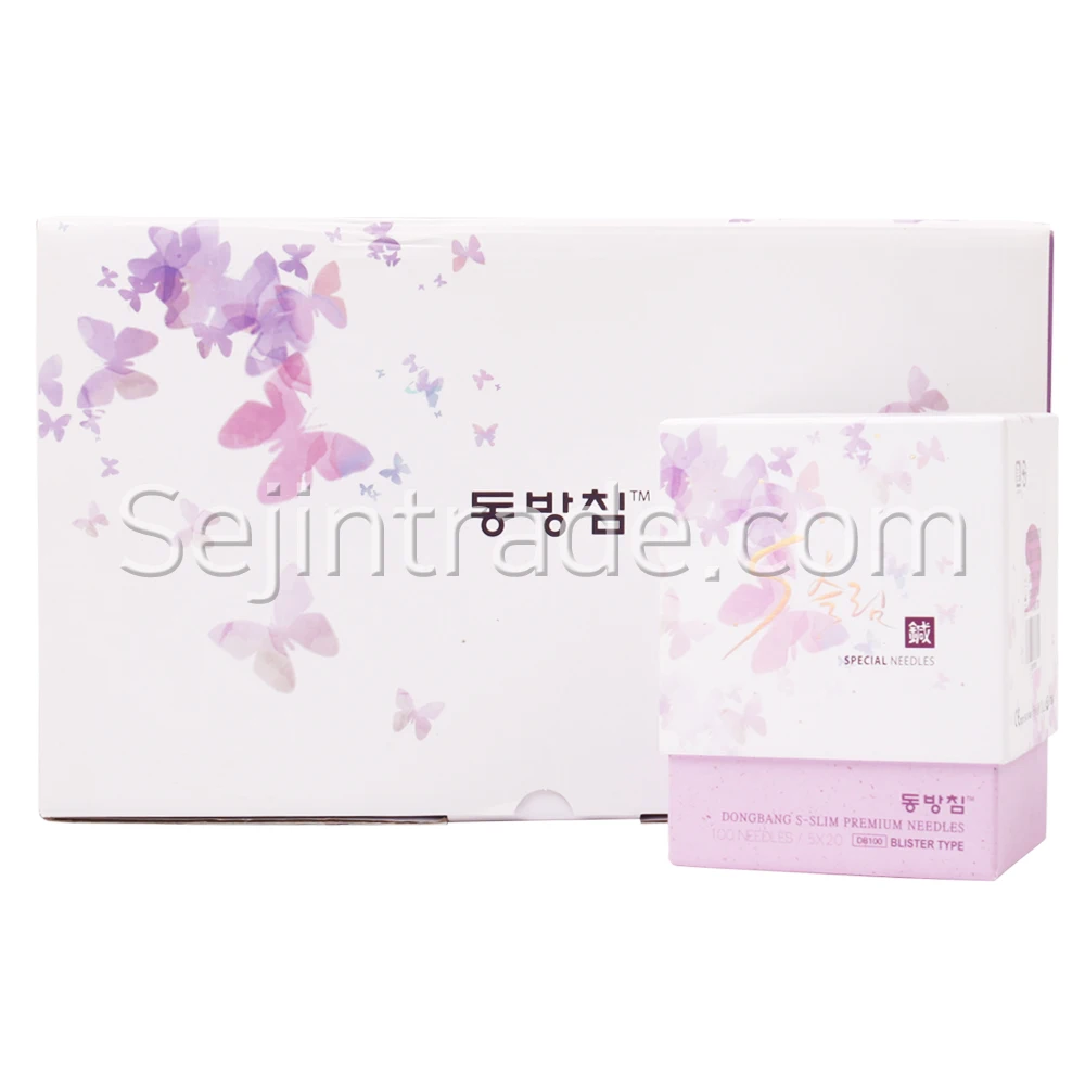 Acupuncture S-SLIM Needles Stainless Steel Dong Bang Acupuncture NEEDLE Slim DB100 (100 PCS/BOX) 1 Boxes 5 Years 0.25~0.30 Mm