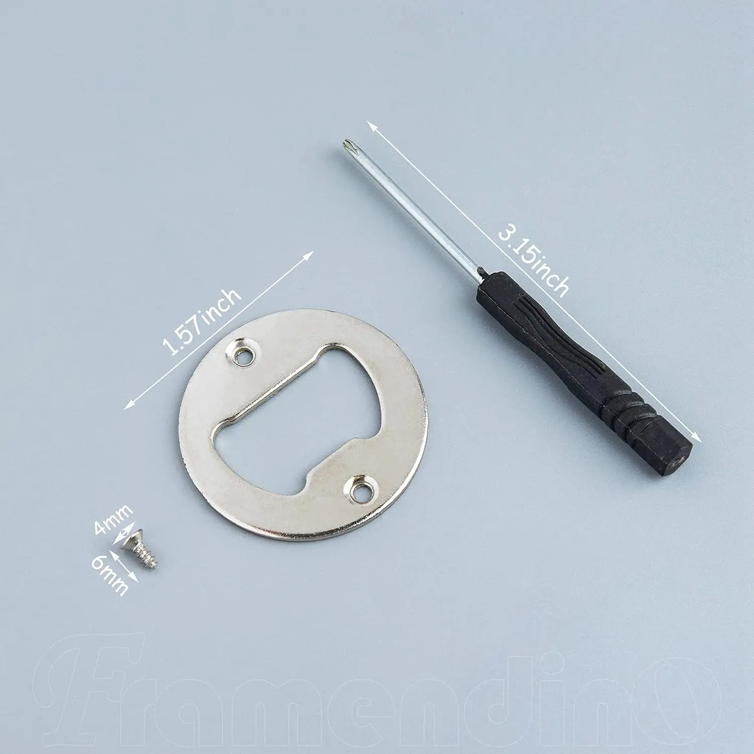 25 sets Silver Bottle Opener Inserts Kit Hardware Stainless Steel Round Bottle Opener kits with Wrench Spanner and Screws