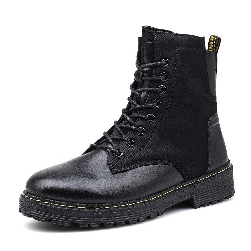 Fashion Men Motorcycle Boots Cool Rivet Combat Army Men Boots Punk Goth Biker Men PU Shoes