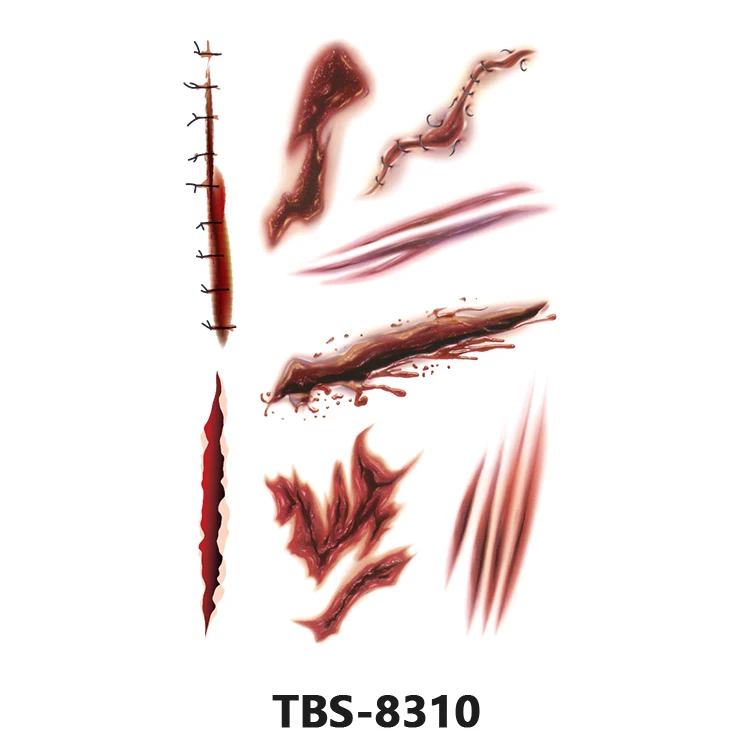 Custom Pumpkin Makeup Spooky and Face Scar Spider Tattoo Sticker Party Halloween Temporary Tattoo