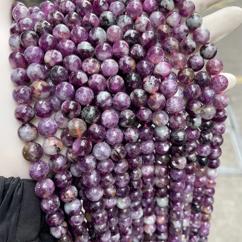 Wholesale Purple Emerald Crystal Loose Beads Gemstone Round Beads Natural Stone Purple Quartz Stones for DIY Jewelry Making