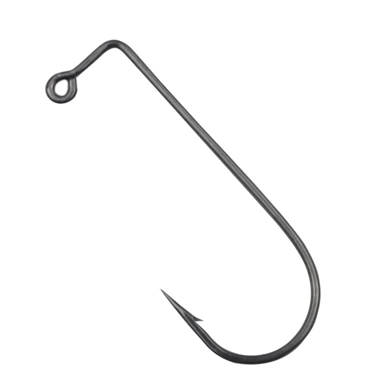 8#-6/0# 50PCS/Bag  Fishing Hook With Eyes Circle Ring  90 degrees High Carbon Steel  Carp Fishing Lure Worm Hook