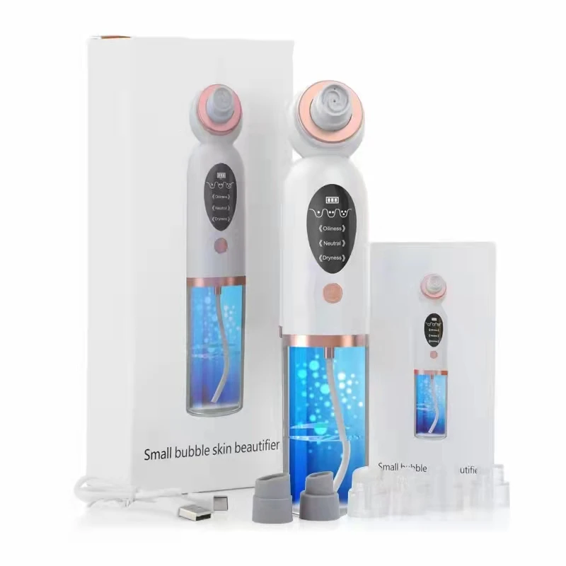 Blackhead Remover Small Bubble Black Dot Acne Pimple Remover Tool Rechargeable Pore Clean Water Cycle Nose Face Vacuum Cleaner
