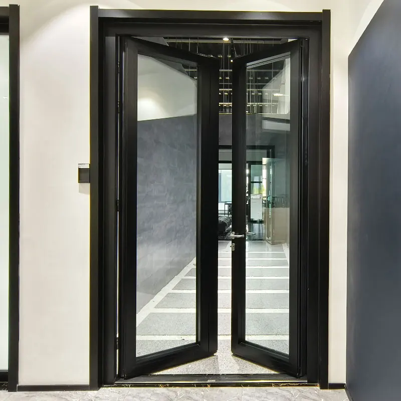Door Frame Black Door Hinge Aluminium Hinged Doors Hot Selling Aluminum Glass Swing Graphic Design Garden Modern Aluminum Alloy