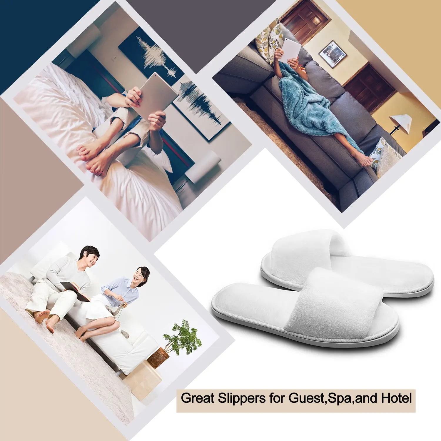 Luxury white color open toe biodegradable hotel slipper custom sleepers hotel  disposable slippers