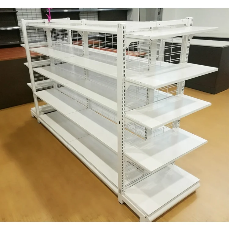 Metal wire mesh back net panel supermarket gondola shelf