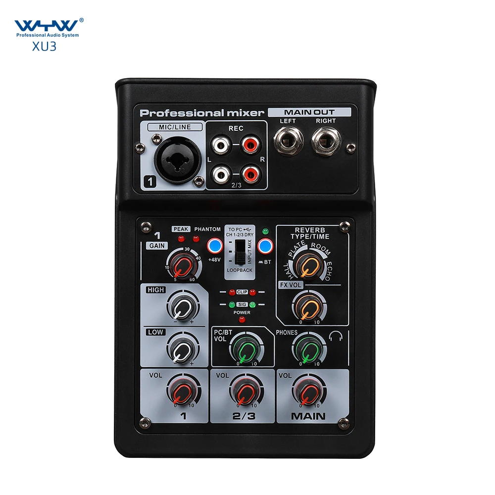 3 channels multifunction usb interface audio studio sound card