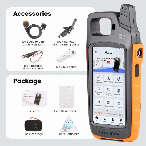Latest  Xhorse VVDI Key Tool Max Pro With MINI OBD Tool Function Support CAN FD/ Voltage and Leakage Current