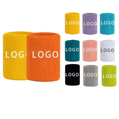 Custom Logo Colorful Tennis Wristbands Towel Moisture Absorbent Wrist Protection Sweatband Tennis Wristbands Wrist Sweatband