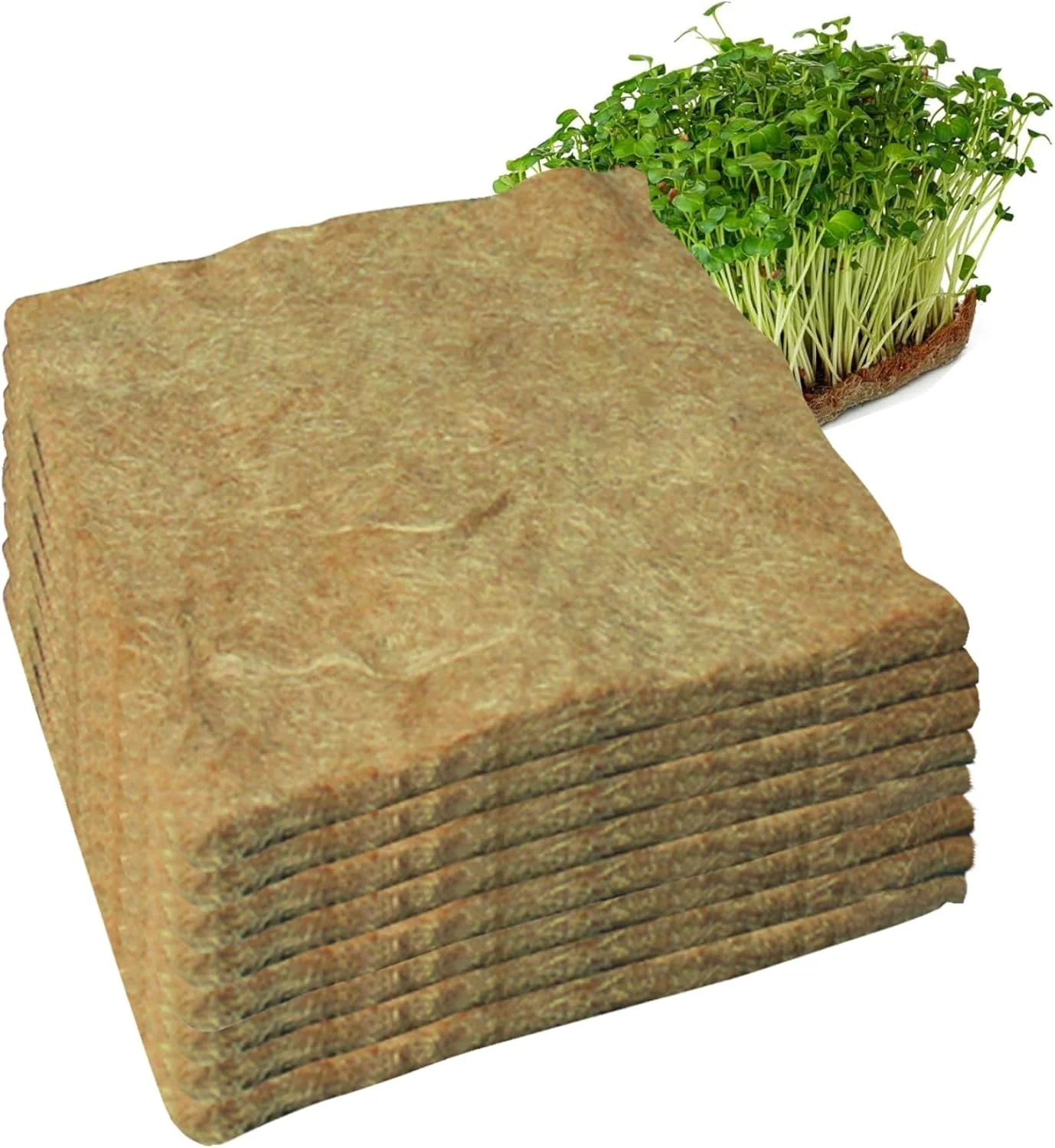 Germination Tray 8 pieces 10X10 inch Micro Vegetable Grow Kit Jute Mat Organic Seed Sprout Planting Mat for Seed Starting Tray