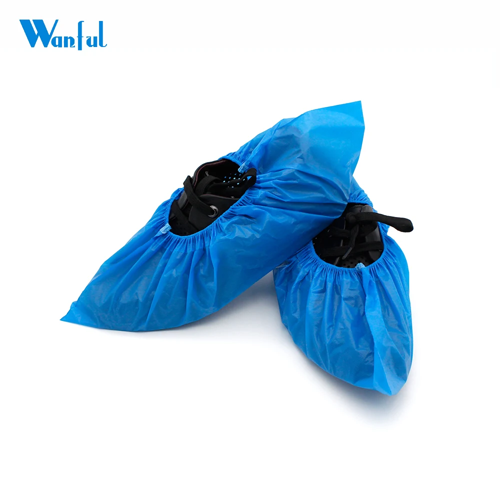 Wholesale OEM Industrial Cleanromm PE PP Nonwoven PVC CPE Shoe Covering Rain Waterproof Disposable Plastic Non Slip Shoe Cover
