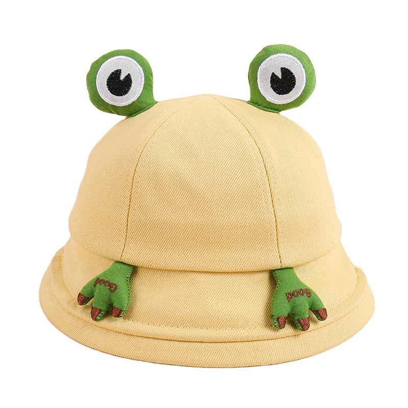High Quality Spring And Summer Cute Frog Fashion Cotton Fisherman Hat Cartoon Animal Kids Sunscreen Bucket Hats & Caps