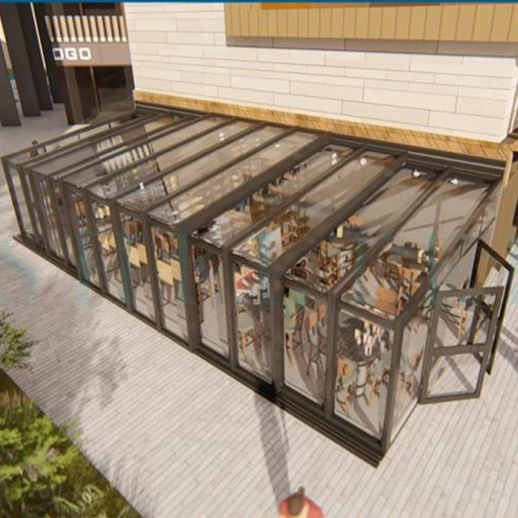 outdoor sunrooms double glass garden houses aluminium greenhouse retractable roof